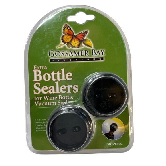Gossamer Bay Extra Bottle Sealers (Set Of 2) NIP! - Picture 1 of 4